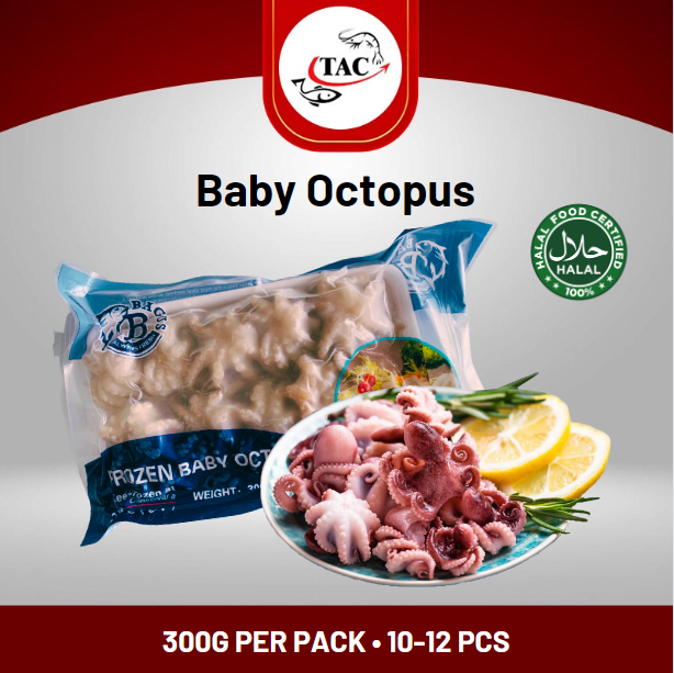 [Bundle Of 2] Mix and Match Octopus - Baby Octopus (300g) / Baby Squid (500g) / Cuttlefish (500g) / Tentacles (500g)/ Sotong Flower(1kg)/ Squid Ring(1kg)